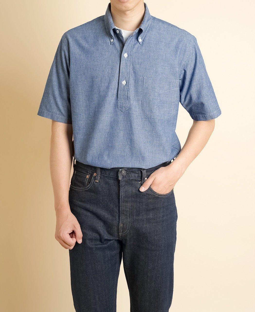 VINTAGE IVY BD POPOVER 5.5oz Blue Chambray – Kamakura Shirts