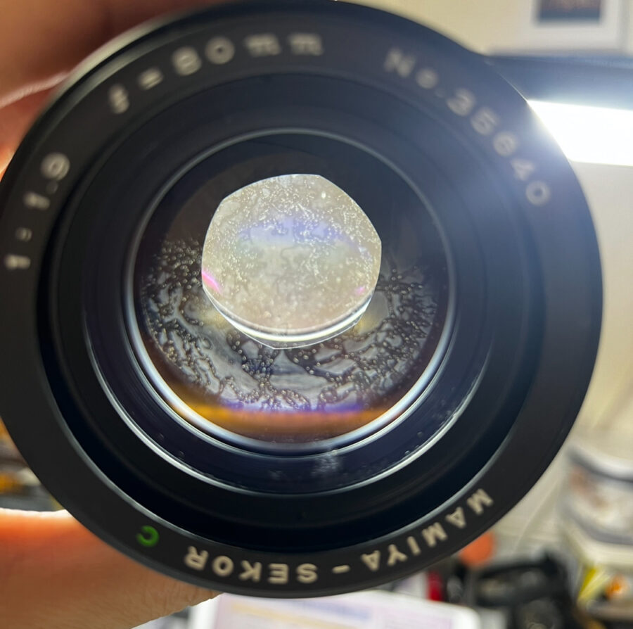MAMIYA-SEKOR C 80mm f/1.9】レンズカビ取り修理清掃はできる？料金は
