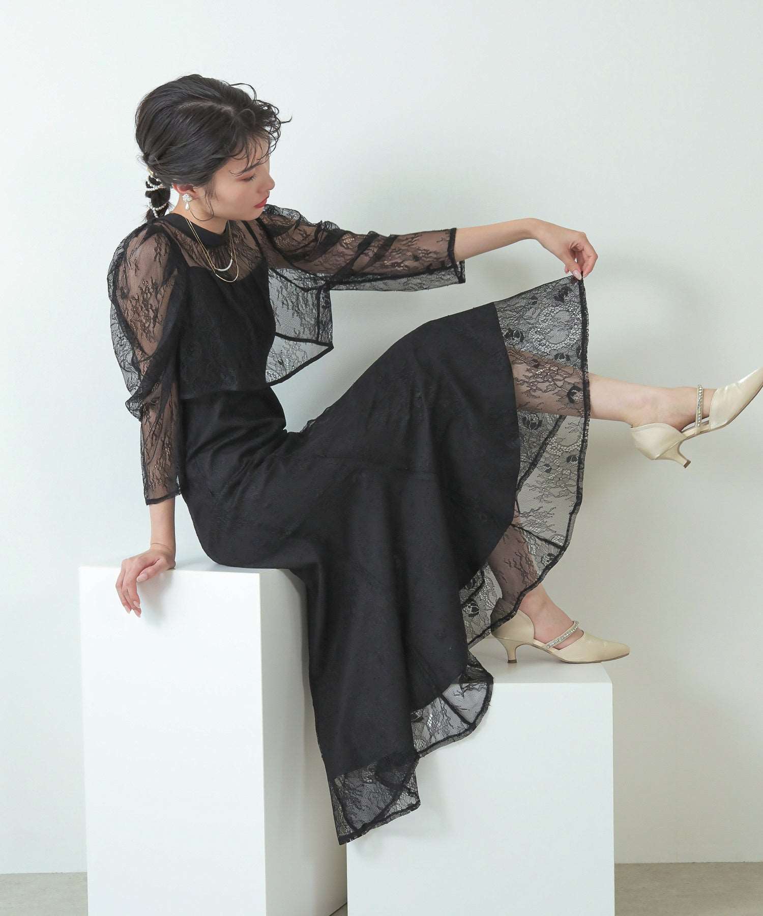 3way レースボレロセット 結婚式 オケージョン ドレス