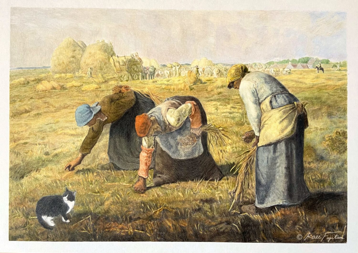 落穂拾い銅板画 落穂拾い銅板画