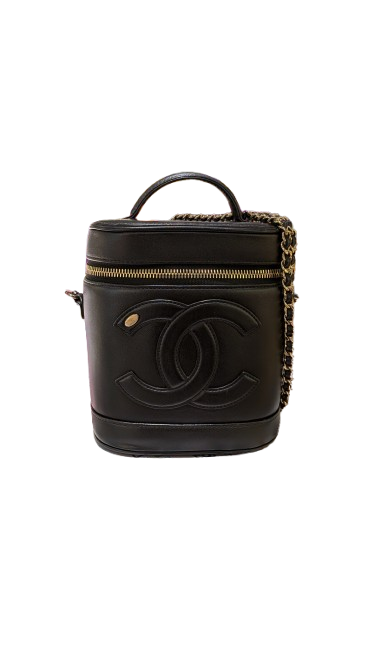 CHANEL シャネル バニティチェーンショルダー バッグ ラムスキン BKの