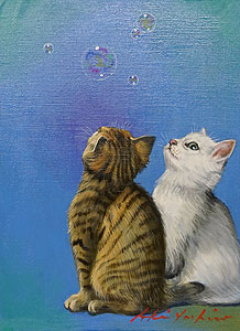 八代亜紀「風に」油彩4号