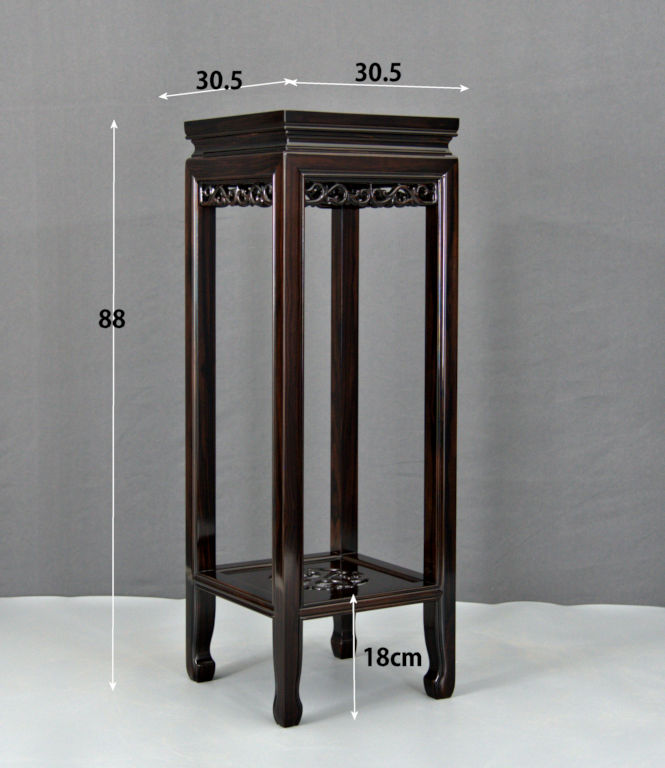 花台: 黒檀 角高卓 no.5524 / 唐木家具OSAKA