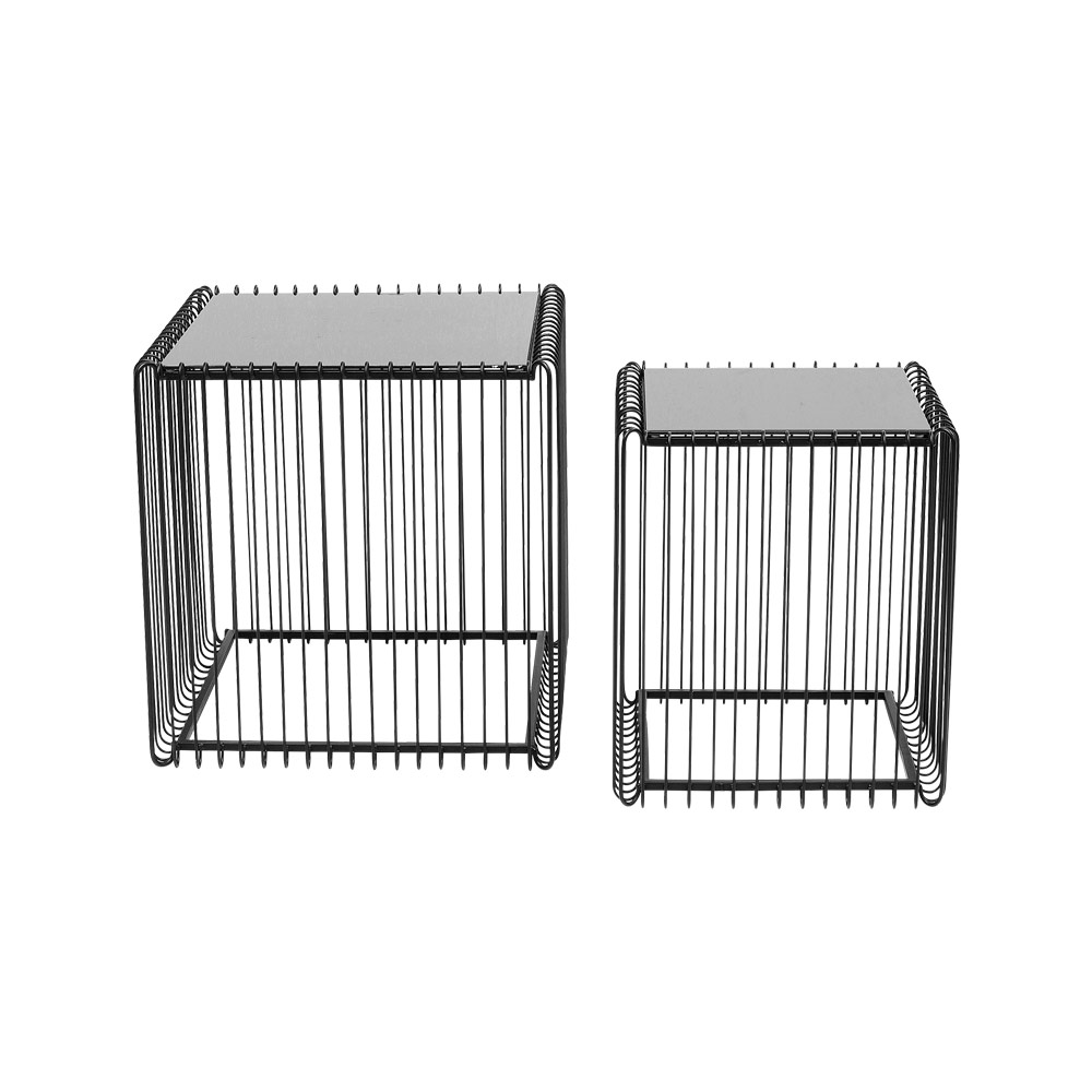 廃番】ワイヤースクエアブラック (2/Set) 45x45cm サイドテーブル