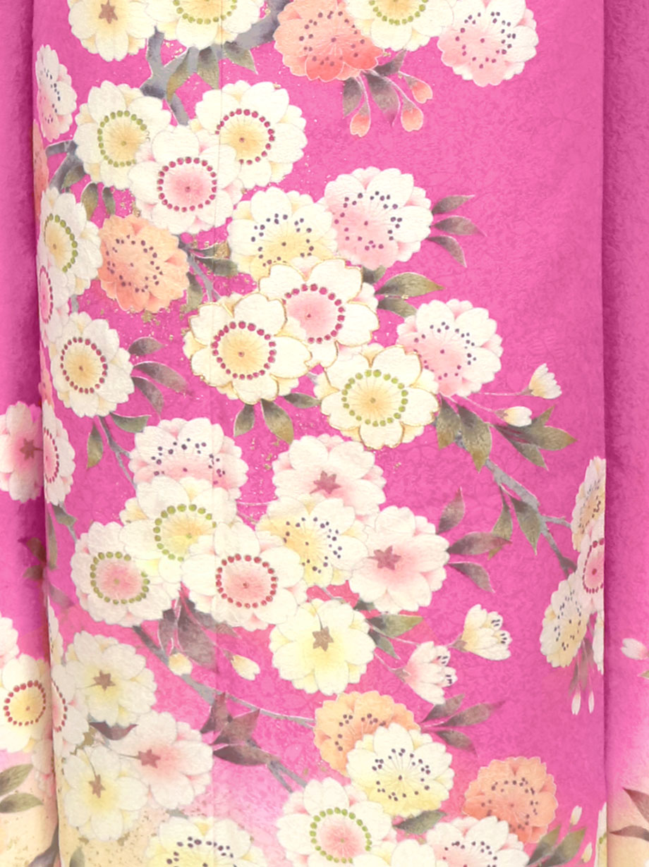 ピンク地に桜尽くしの振袖／標準サイズ | 宅配着物レンタルの京都かし