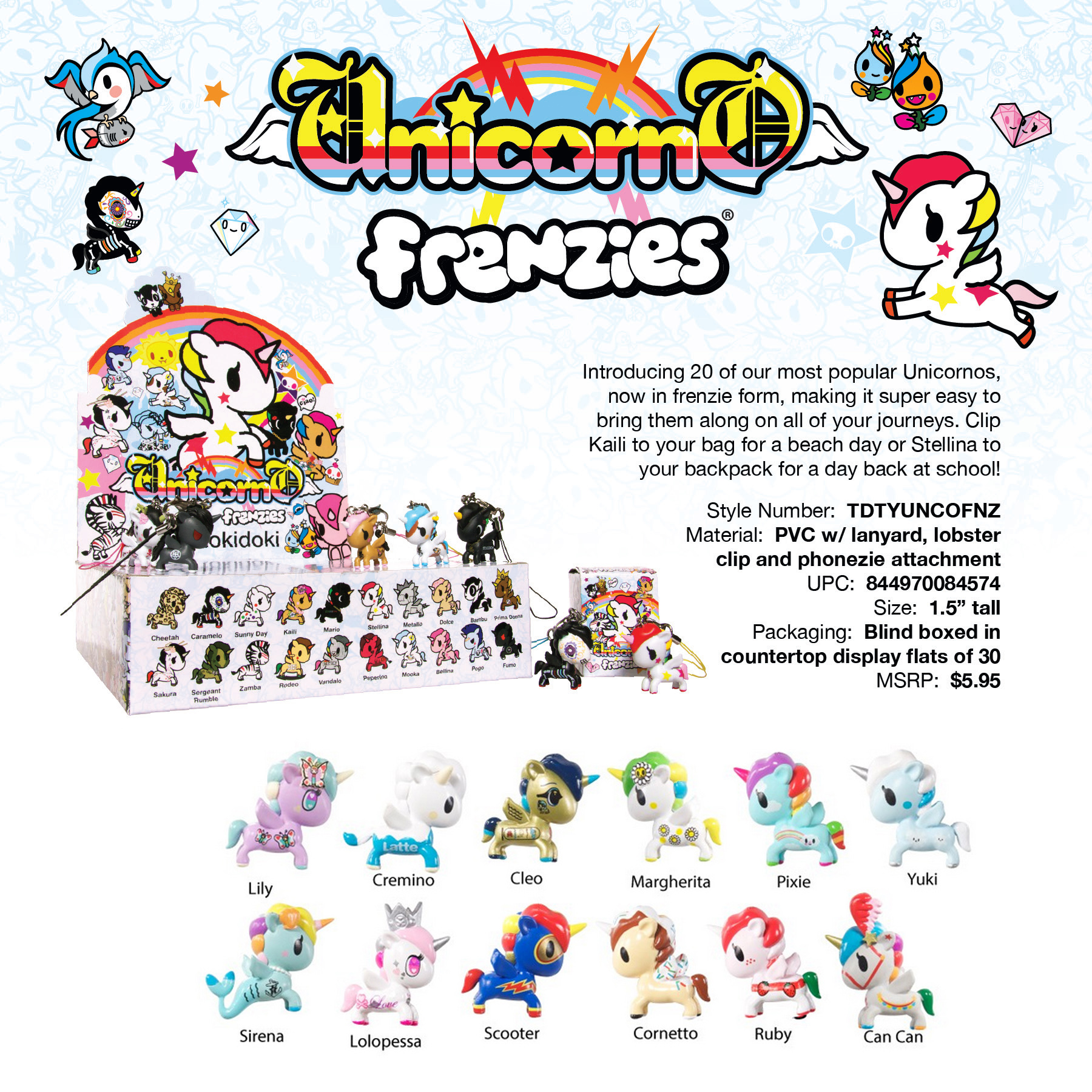 Tokidoki Unicornos Frenzies Charms Series 2 Blind Box - Kawaii Depot