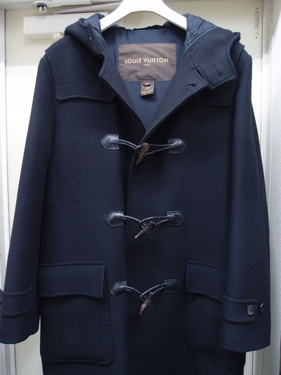 BALENCIAGA ネイビー ダッフルコート（46）※右下トグルボタン破損有