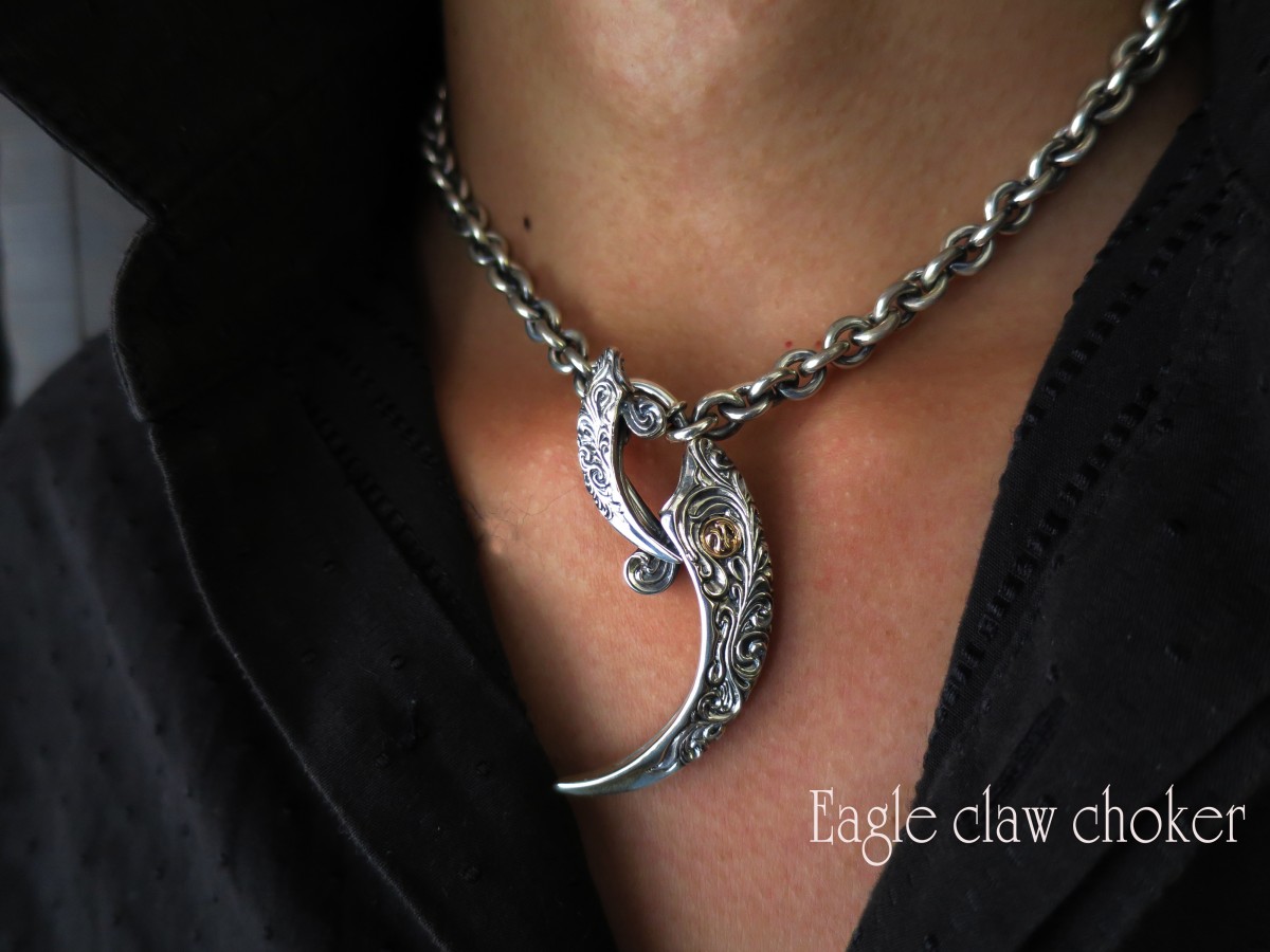 KI-358G- イーグルクロウチョーカー唐草GOLDポイント（K18GOLD） ｜K-SMITH