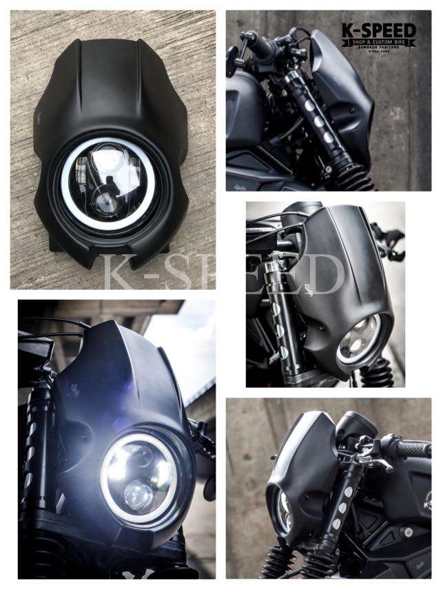 K-SPEED-RB0088 Headlight Rebel250, 300 & 500: Rebel Diablo Custom