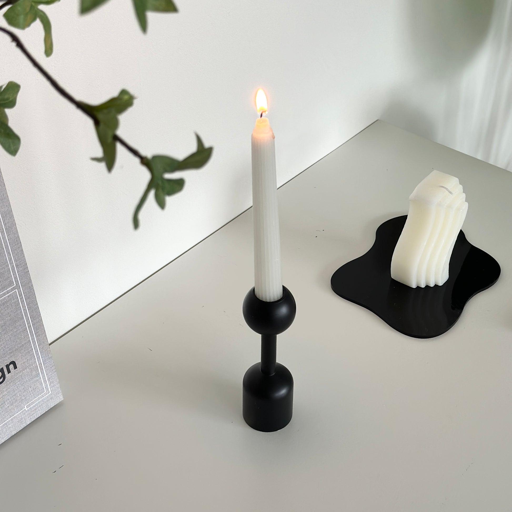 キャンドルホルダー｜木製ブラックキャンドルホルダー - territory