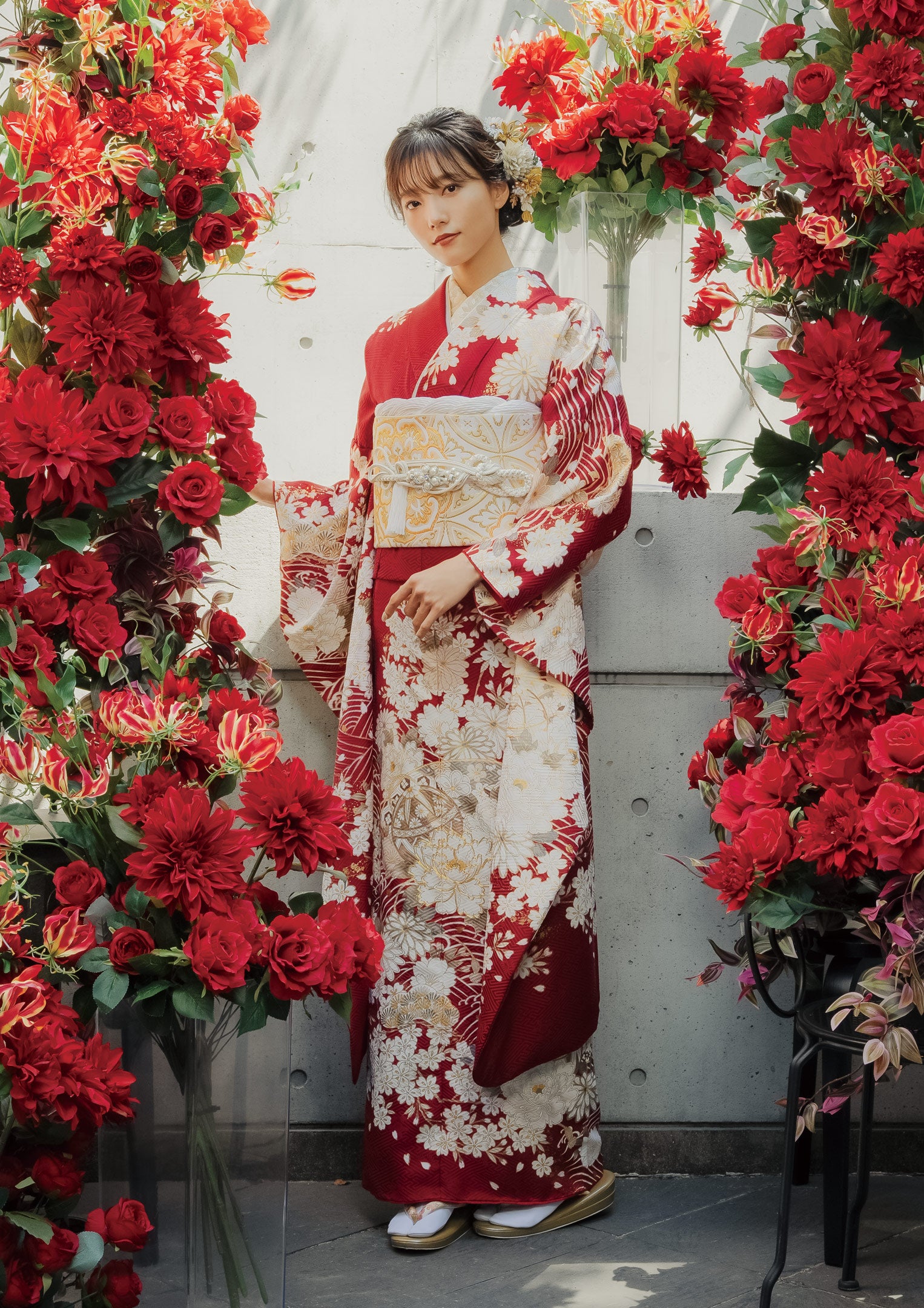 振袖ネットレンタル：赤と白古典】華やかで豪奢/KH-447 – kimono