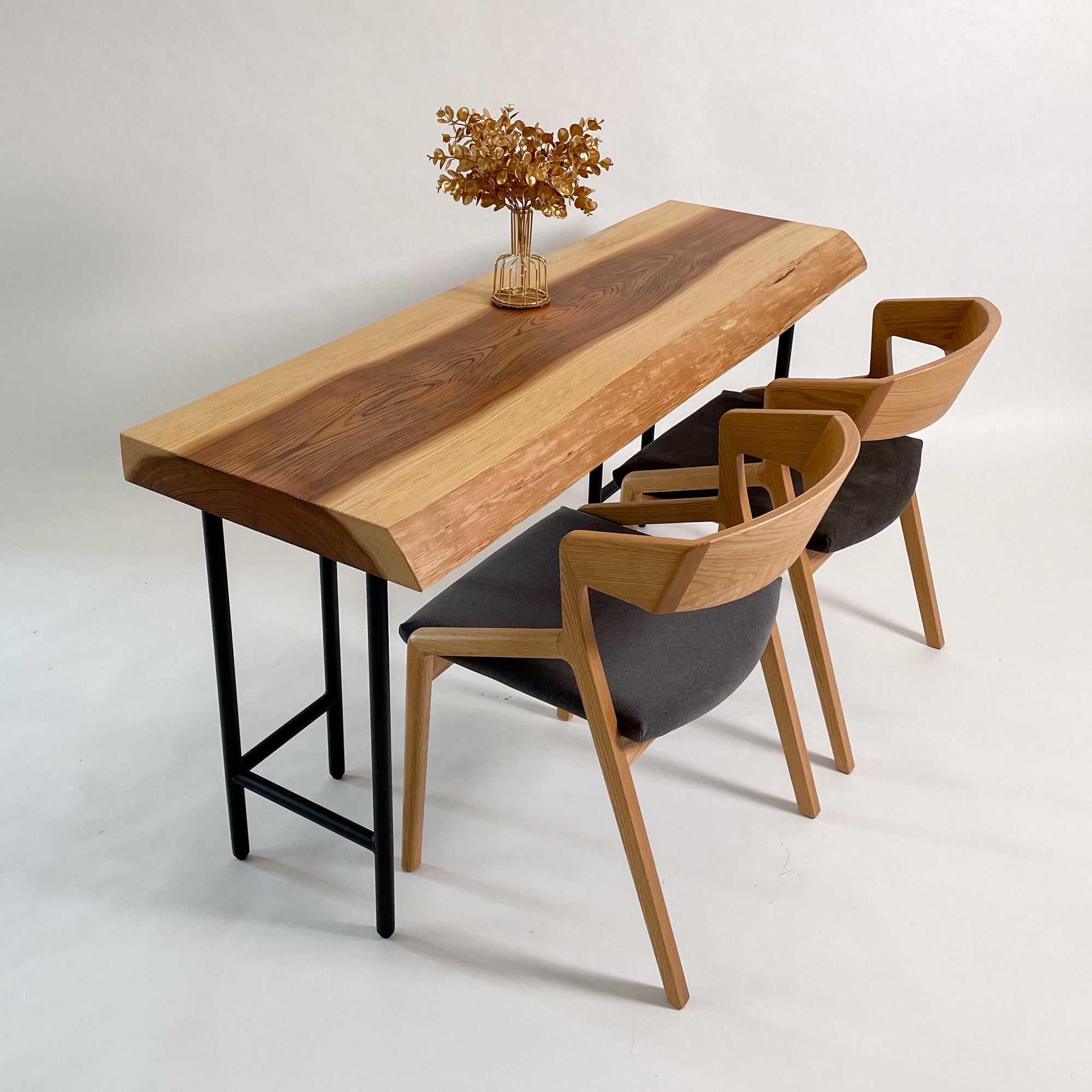 KIDOMEIMOKU 黒杉一枚板カウンター｜150cm(2人掛け) – 【公式】鬼童