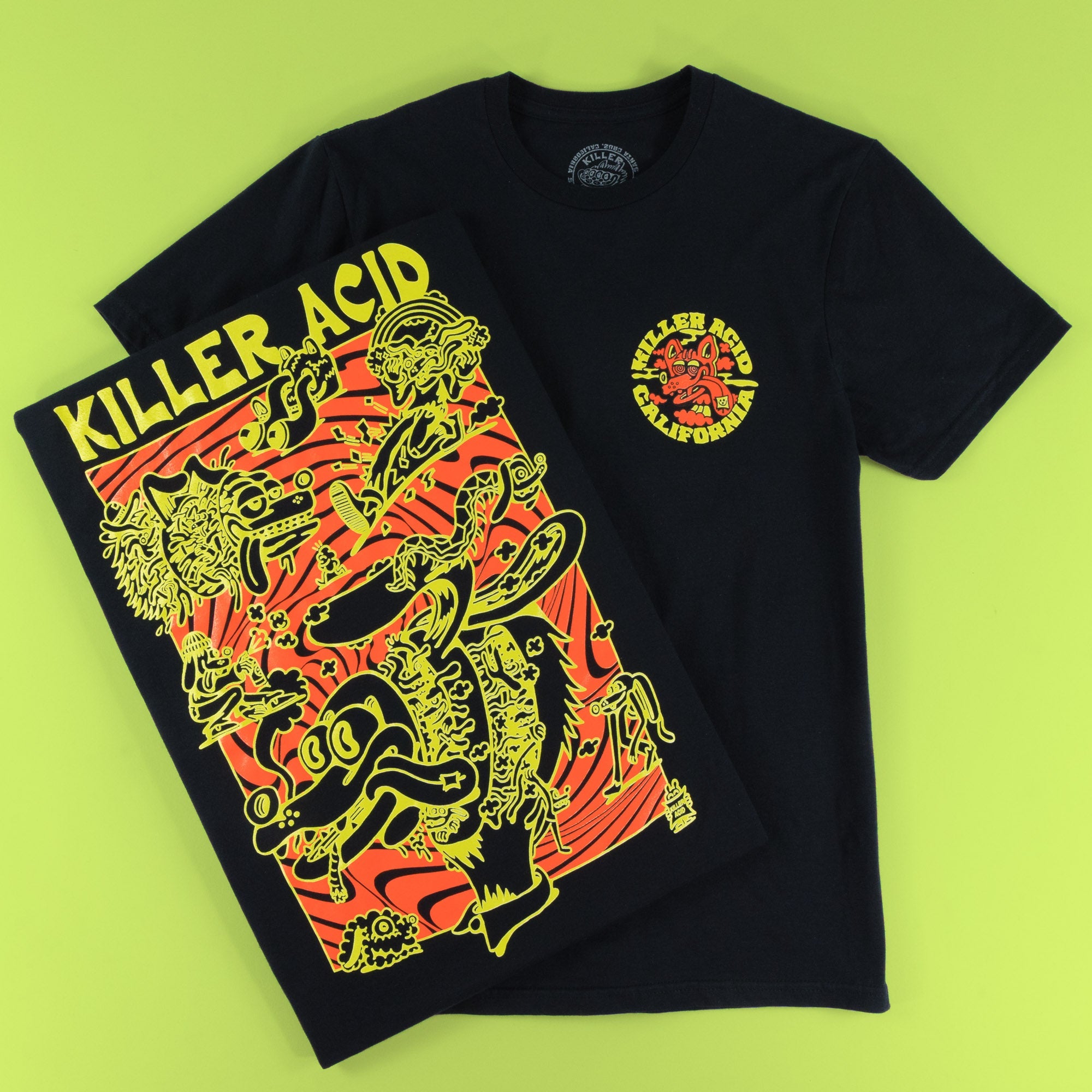 Dog Daze Neon Black T-Shirt – Killer Acid