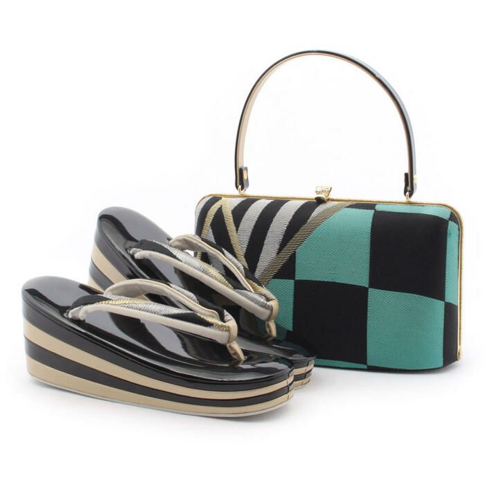 アウトレット】草履バッグセット 成人式 黒 振袖 草履 バッグ セット