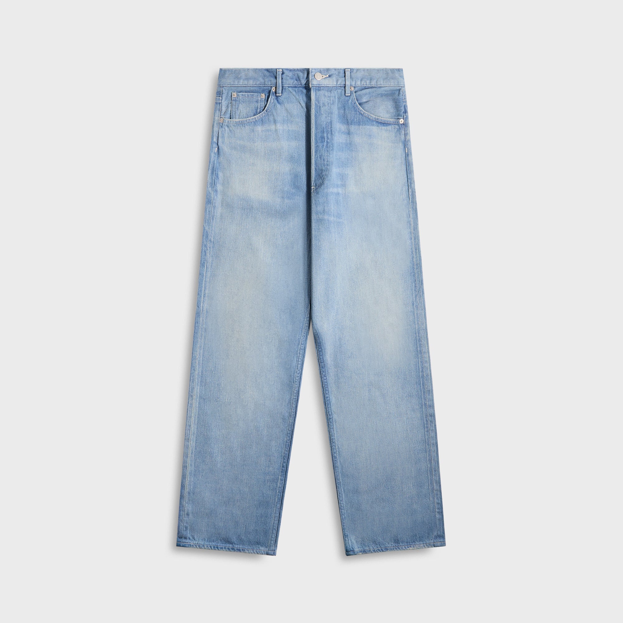 Auralee Selvedge Faded Light Denim Wide Pants - Light Indigo – Kith