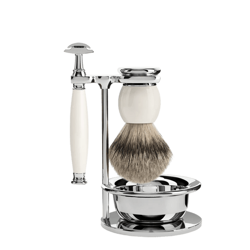 MUHLE｜SOPHIST シェービングセット・カップ付／ホワイトポセラン 替刃