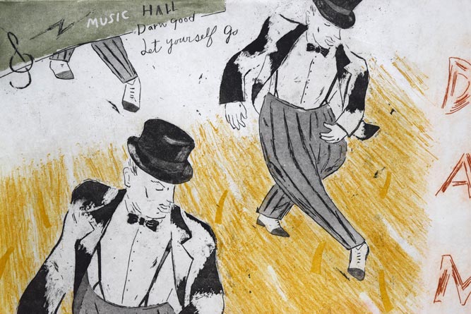 山岡康子「Dance」銅版画 絵画買取・販売の小竹美術