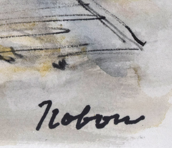 八木伸子「サクレクールの見える道（パリ）」水彩画 絵画買取・販売の