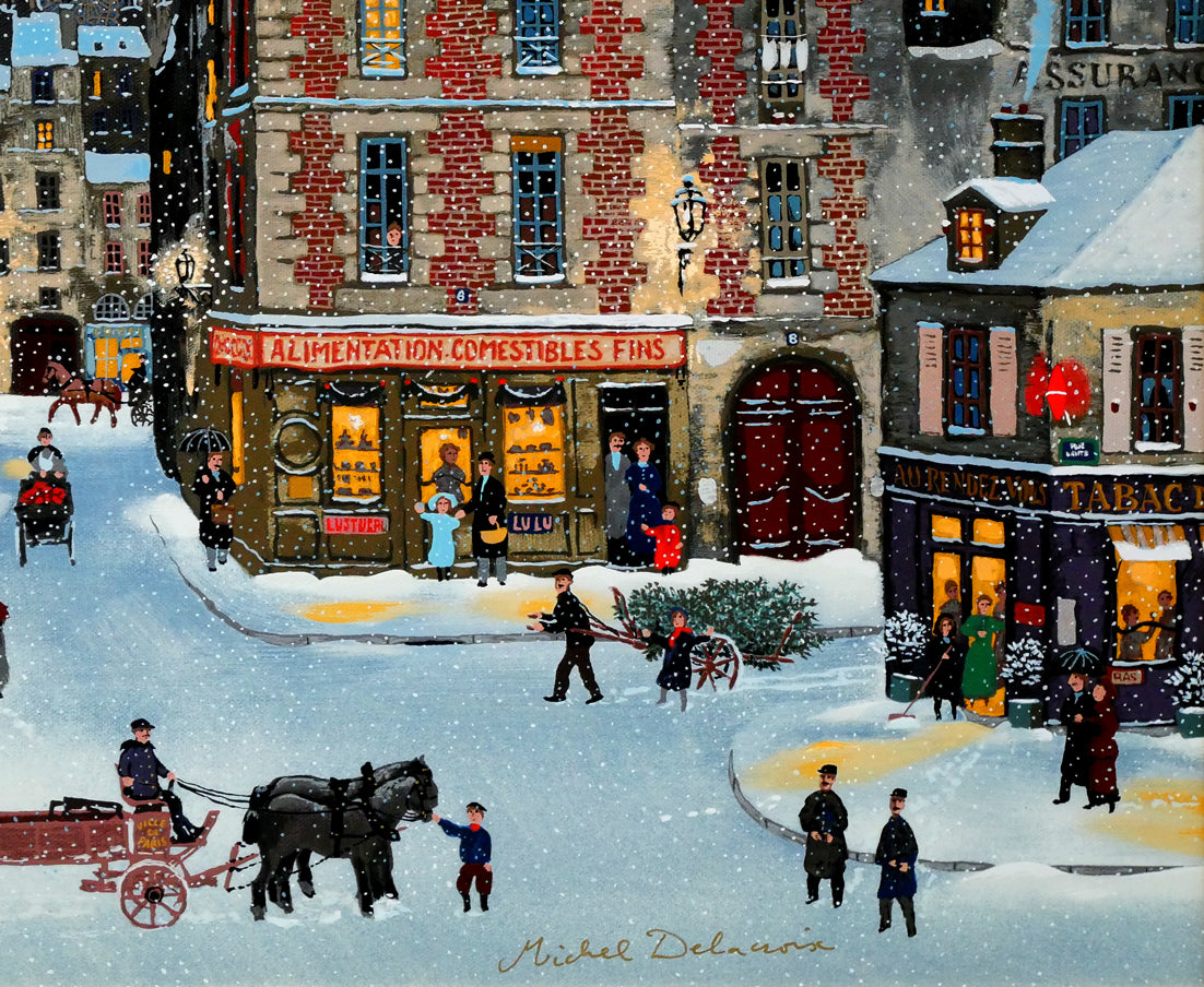 ミッシェル ドラクロワ「ノエル ノエル」キャンバスにシルクスクリーン