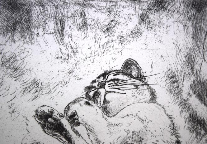 藤田嗣治「猫」銅版画 絵画買取・販売の小竹美術