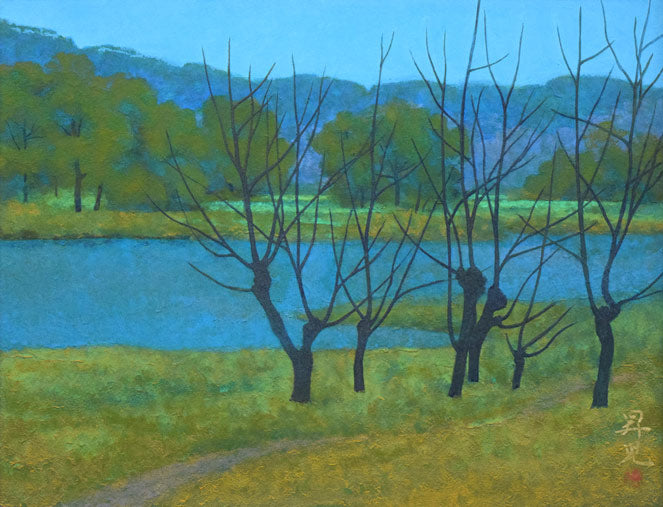 濱田（浜田）昇児「早春」日本画・P10号 絵画買取・販売の小竹美術