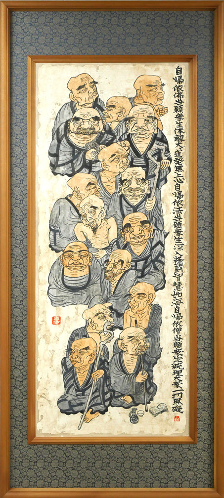 浮世絵風 仏像アート 金属フレーム付き 本庄基晃 浮世絵風 仏像アート