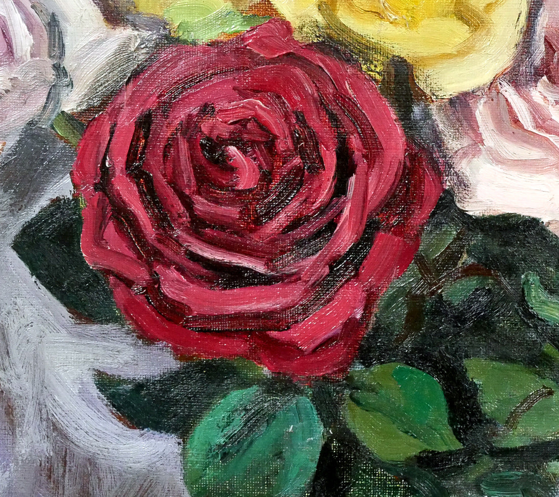 河野重軌絵画バラ油絵