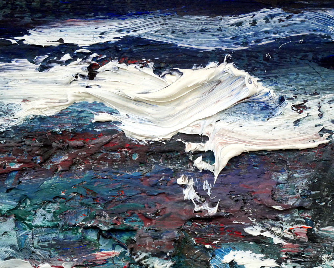 小泉清「波（海）」油絵・P10号 絵画買取・販売の小竹美術