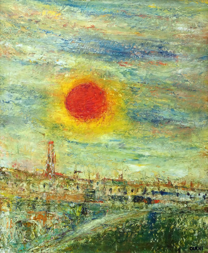 尾内健治「太陽」油絵・F12号 絵画買取・販売の小竹美術