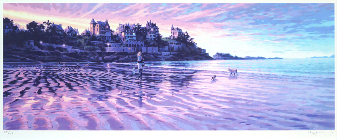 笹倉鉄平「エクリューズ浜」シルクスクリーン版画 絵画買取・販売の