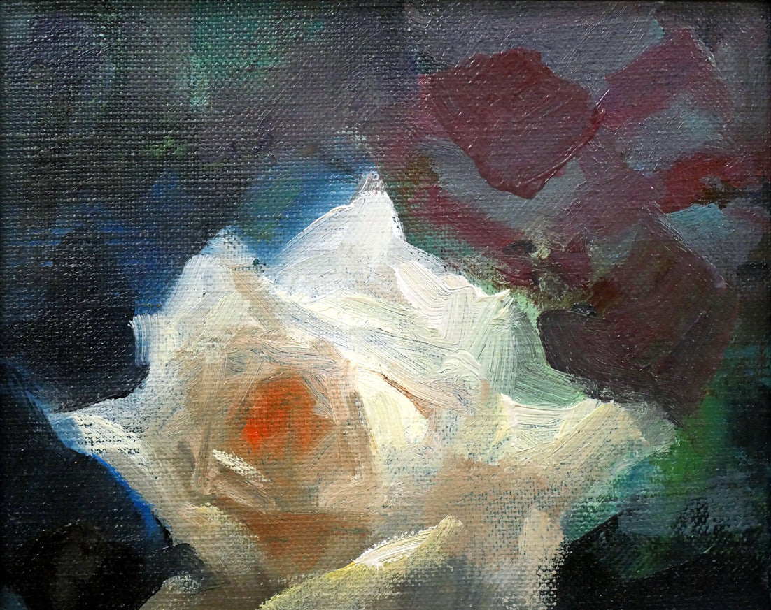 清水梵朝「薔薇」油絵・SM 絵画買取・販売の小竹美術