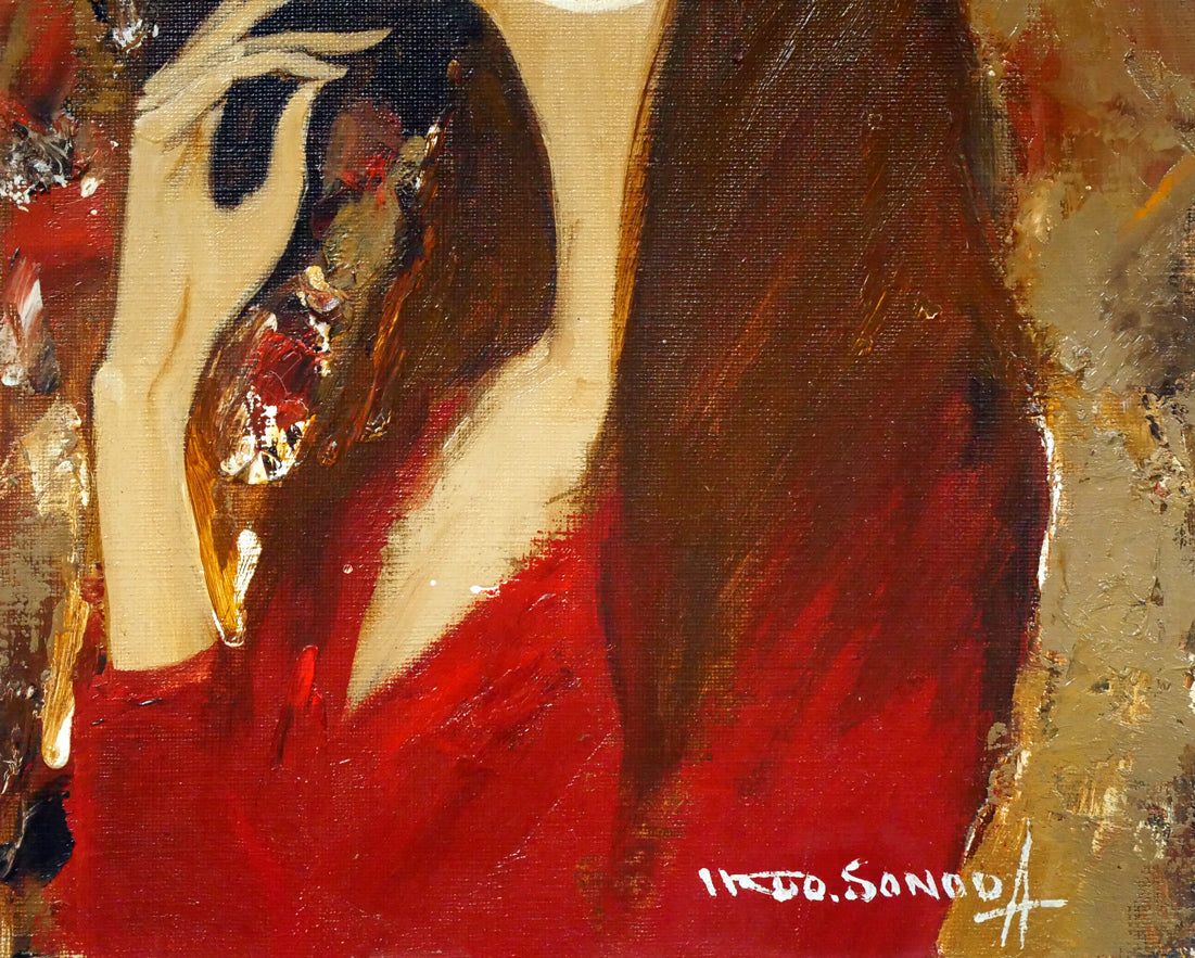 絵画 油彩画 油絵 原画 「カフェの二人」菊地正則 パリ 美品 額付き