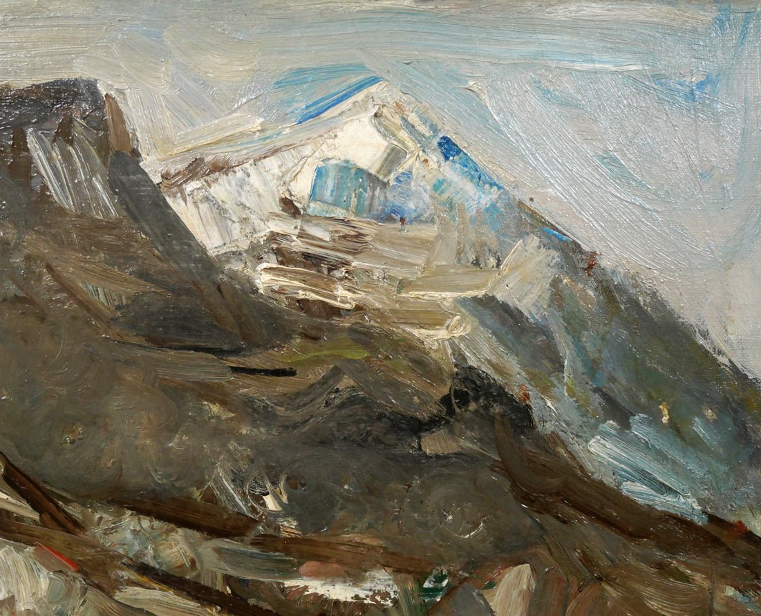 砂田友治「雪の藻岩山」油絵・F8号 絵画買取・販売の小竹美術