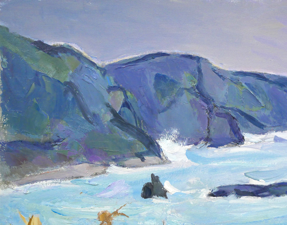 菅野矢一「北の海（積丹半島）〔財界さっぽろ表紙絵原画〕」油絵・P8号