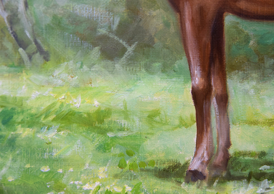 鈴木政輝「馬」油絵・F4号 絵画買取・販売の小竹美術