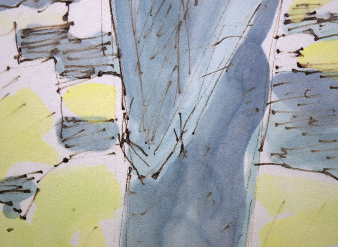 国松登「氷人」水彩画 絵画買取・販売の小竹美術