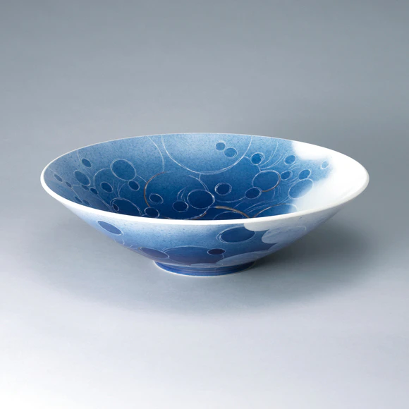 色絵薄墨墨はじき雪文鉢(十四代 今泉今右衛門)｜ギャラリージャパン