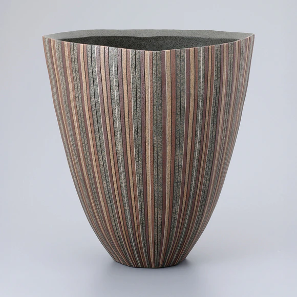 象嵌泥釉彩花器(西田 真也)｜ギャラリージャパン