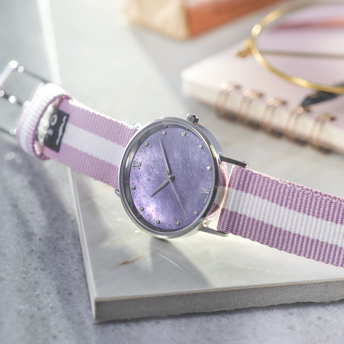 Knot CJ-32SVPU 腕時計 メンズ レディース ソーラー パープル 日本製