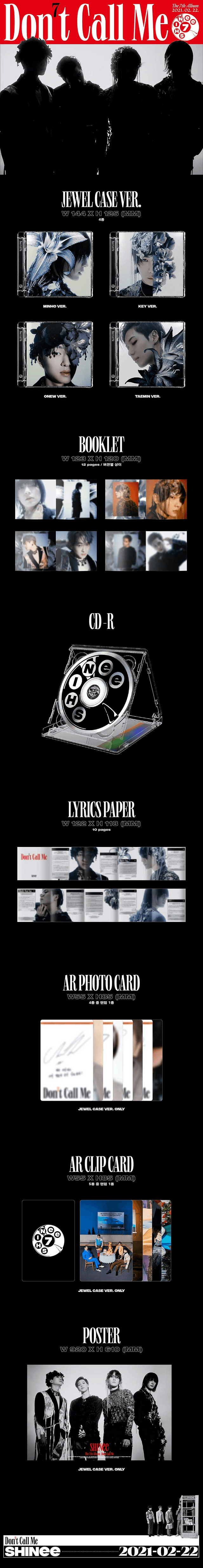 SHINEE DON'T CALL ME 7TH ALBUM JEWEL CASE VER - Kpop USA