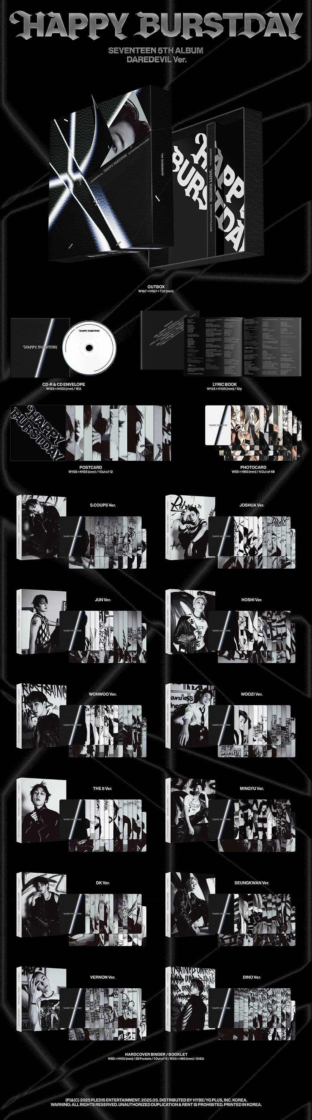 SEVENTEEN - HAPPY BURSTDAY [5th Album - DAREDEVIL Ver.]