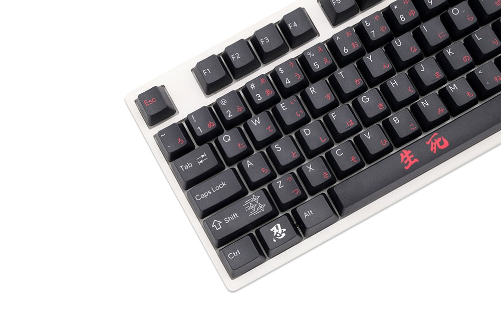 OEM Black Samurai Dye Sub Keycap Set thick PBT for keyboard gh60