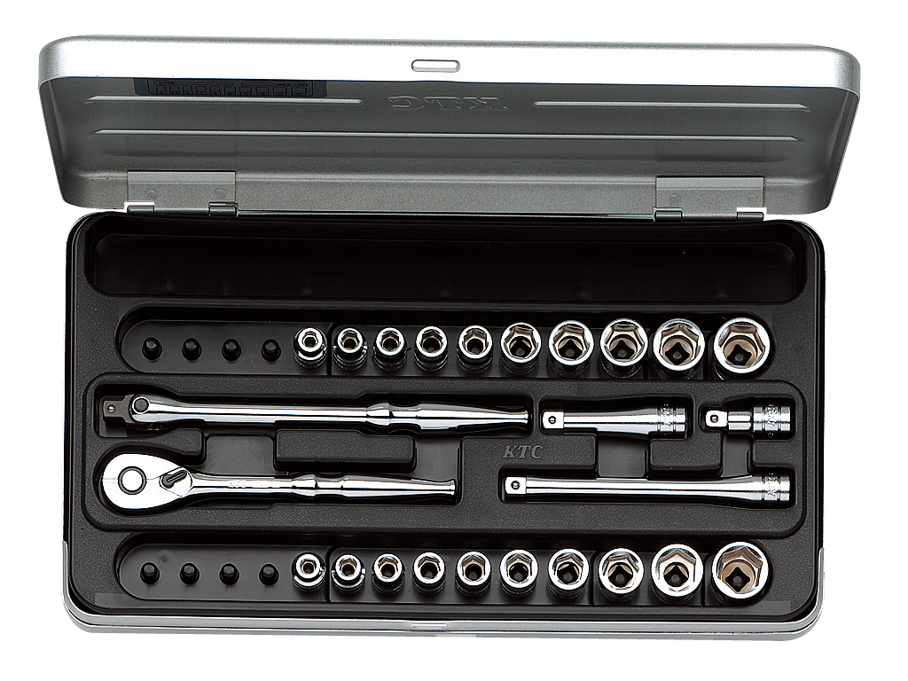 6.3sq.ソケットレンチセット[25点]ミリ・インチサイズ | KTCツール