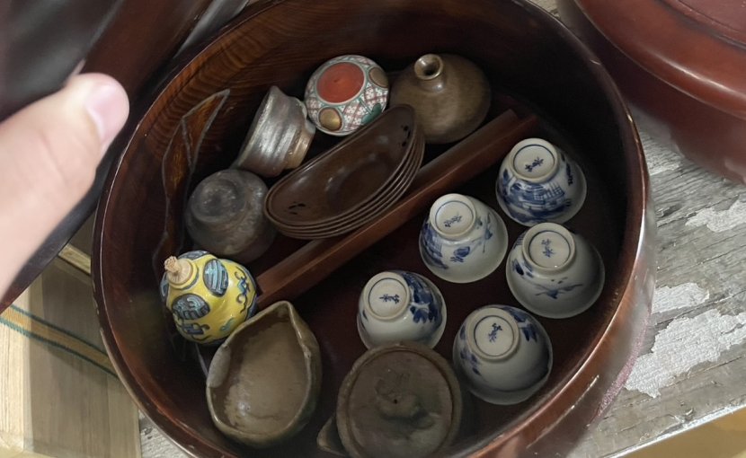 岡山県笠岡市:煎茶道具,備前焼,宝瓶,急須,煎茶碗,茶器,茶櫃,烏城彫など