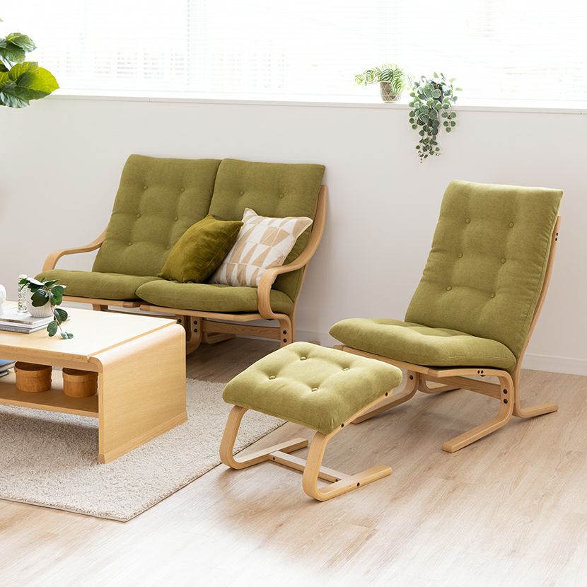 冨士ファニチア Agio スツール 布張り 成形合板 軽量 オットマン 完成