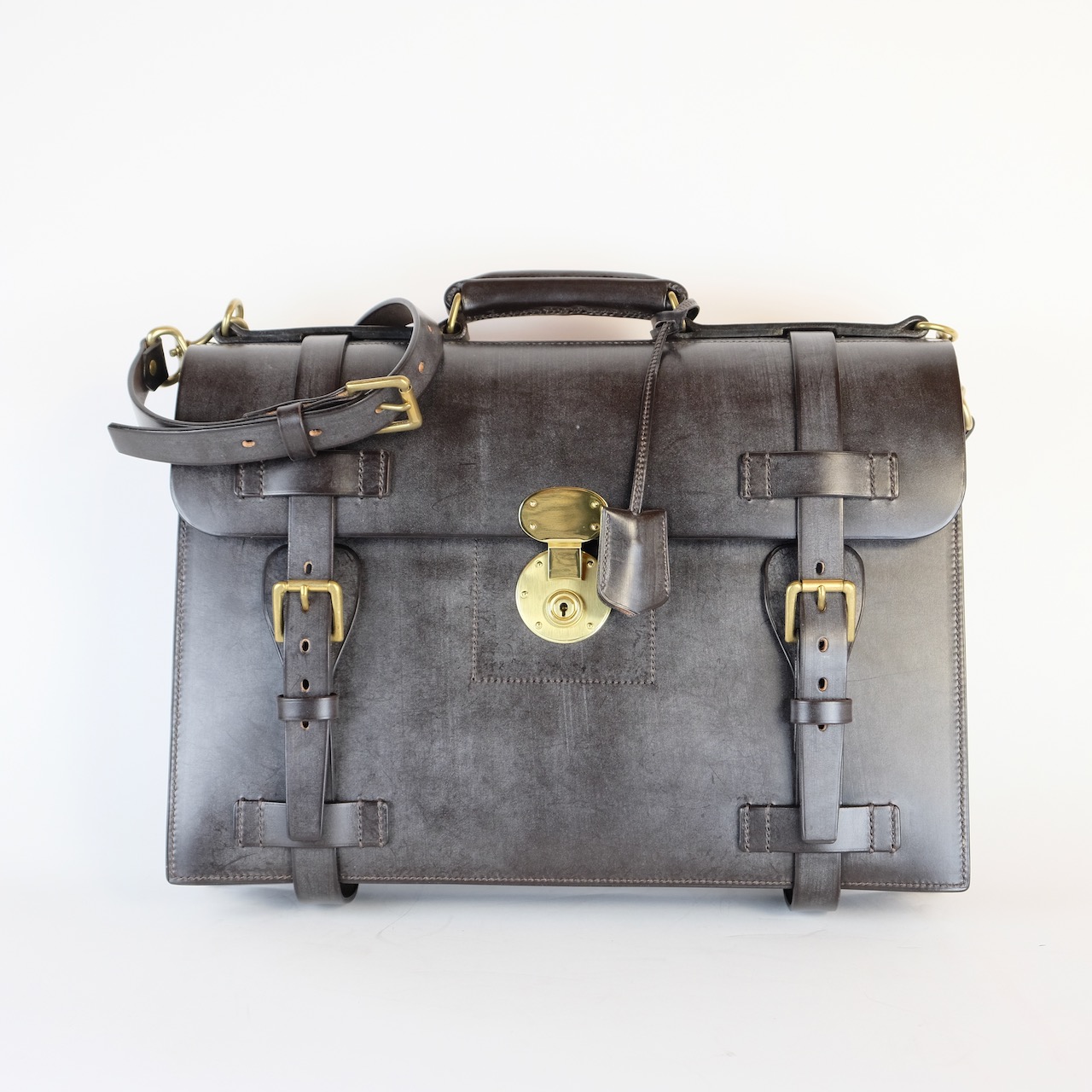 ブライドルレザーのブリーフケース・パターンオーダー | くさかカバン店