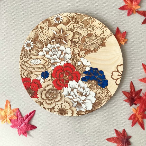 観賞皿 飾り皿 菊絵 希少 彫刻品 美術品 作家物 在銘 i24163_2.jpg