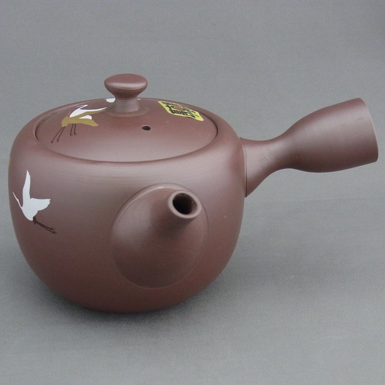 萬古焼 横手急須(鶴) ｜茶器・煎茶道具｜京なごみオンラインショップ