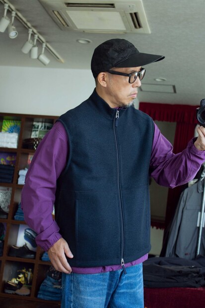 Still by hand ウールナイロンジップベスト VE02233 完売 [Lampa]