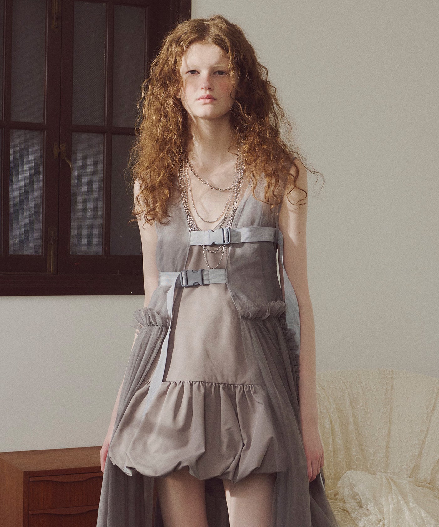 J1U by LA BELLE ETUDE】裾バルーンボリュームキャミチュニック – LA